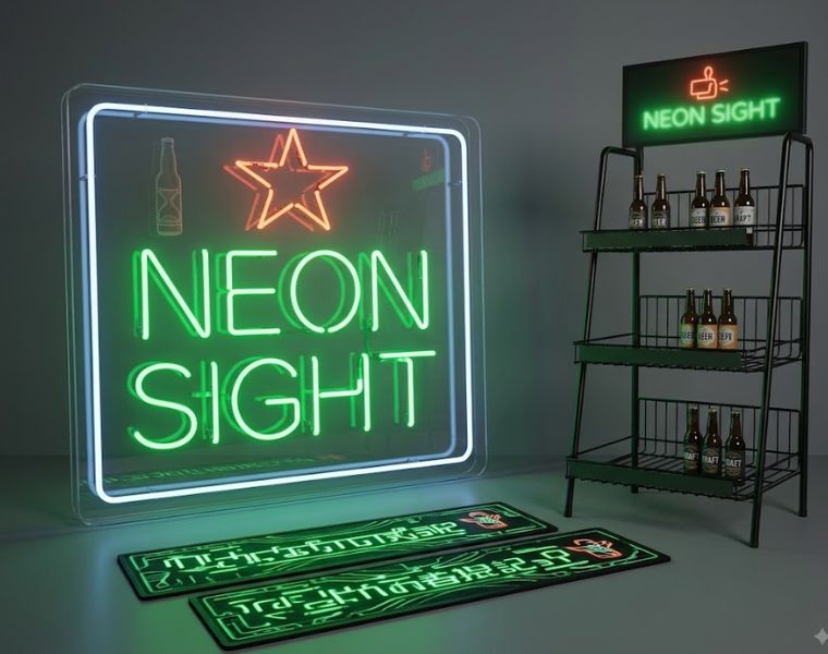 neon signs + display racks